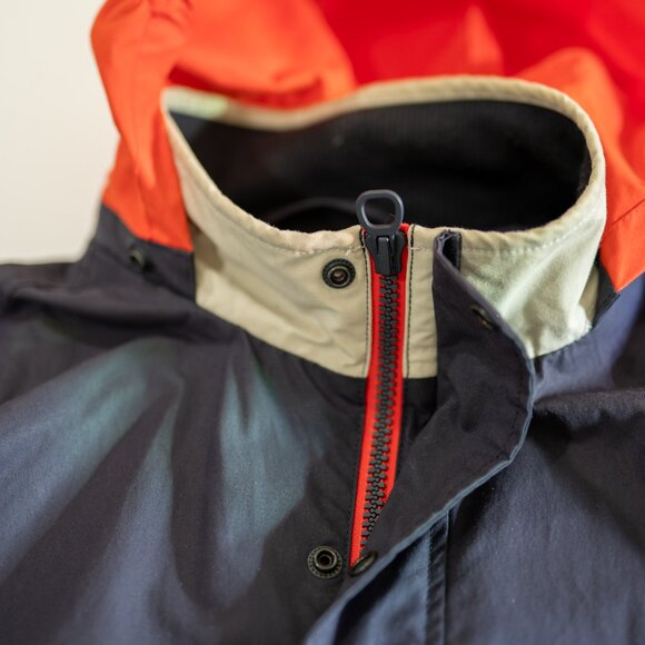 Taylor Stitch Navigator Jacket in Natural & Navy Colorblock Waxed Cotton - Picture 9 of 14